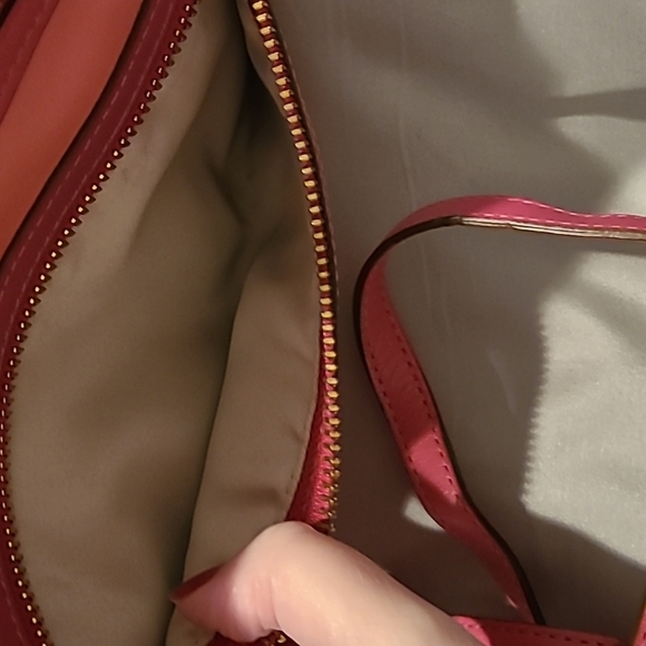 Vintage Coach mini crossbody leather fushia / salmon pink contrast - Picture 8 of 10